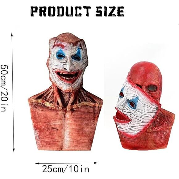 Scary Joker Mask Adult Horror Halloween Moving Jaw Creepy Cosplay Face Prop - Picture 2 of 6
